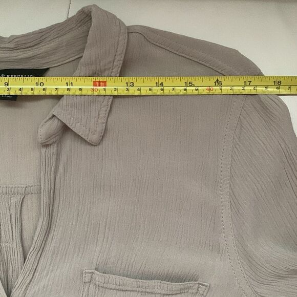Rock & Republic Rayon Collared Long Sleeve Button Up Ombré Shirt Women’s Size XL - Picture 3 of 10